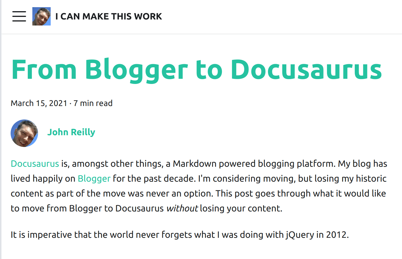 Blog in Docusaurus