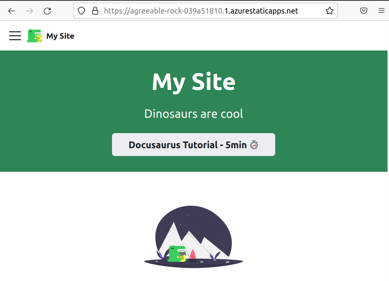 Screenshot of your Static Web App running in a browser