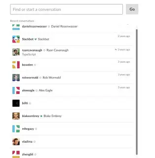 A screenshot of the collaboration on Slack